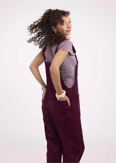 Salopette Velours Côtelé Bordeaux