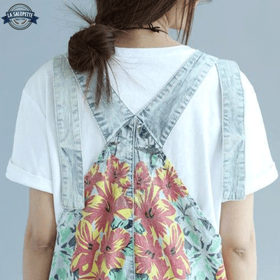 Salopette Denim avec Fleurs