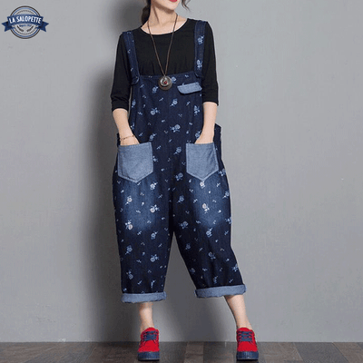 Salopette en Jean avec Fleurs