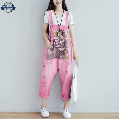 Salopette en Jean Rose