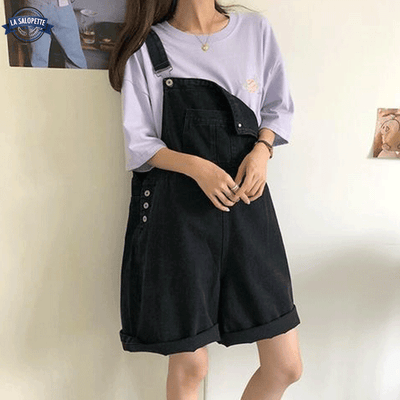 Salopette Femme en Jean Noir
