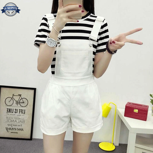 Salopette Short Blanche