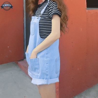 Salopette Short Bleue