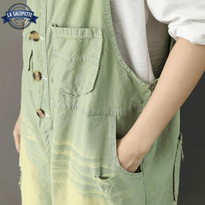 Salopette Short Verte Patte d'Éléphant