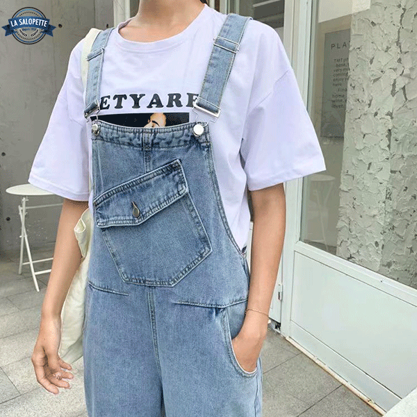 デニムオーバーオール<br>不器用な中括弧