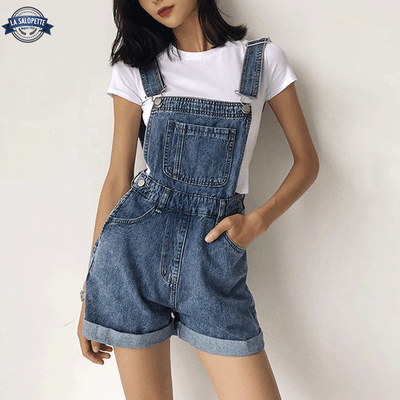 オーバーオール ショートパンツ<br>エレクトラ ブルー ジーンズ