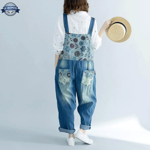 デニムオーバーオール<br>大 アラビフラワー付き