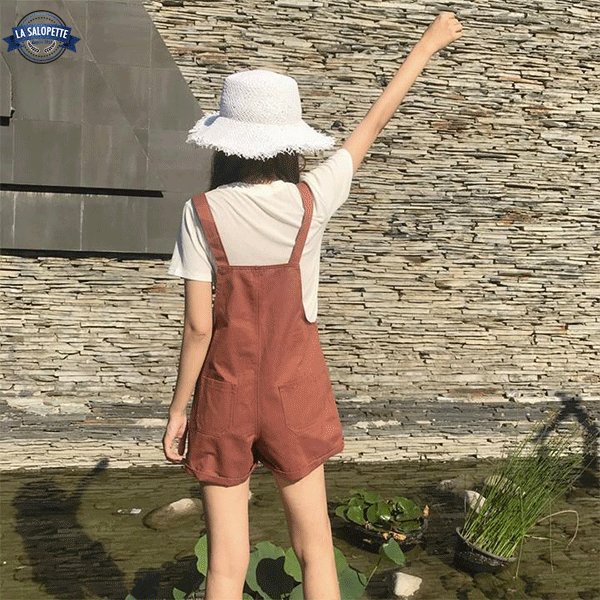 オーバーオール ショートパンツ<br>プレーンポケットウーマン