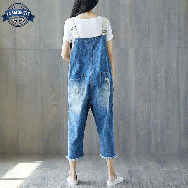 デニムオーバーオール<br>ひめじクロップドパンツ