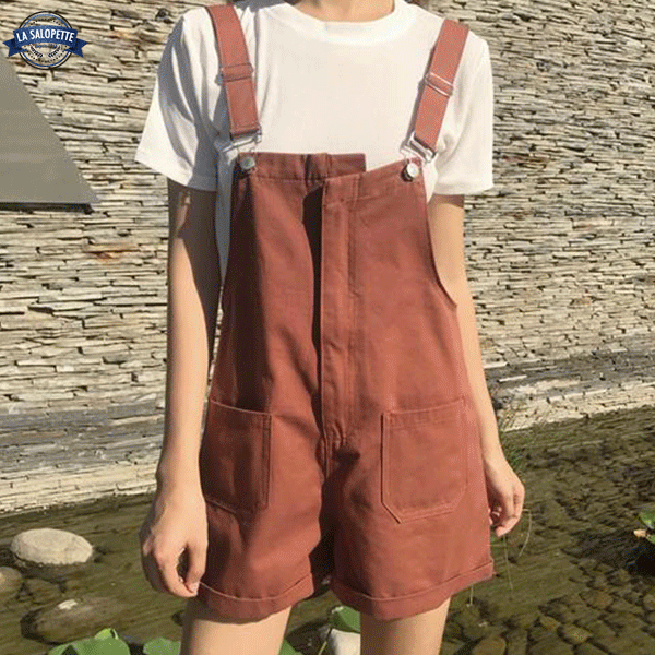 オーバーオール ショートパンツ<br>プレーンポケットウーマン