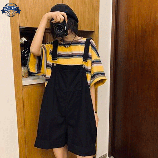 オーバーオール ショートパンツ<br>黒人ヴィンテージ妻