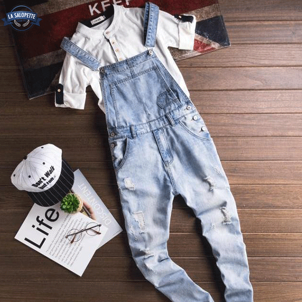 Denim Overalls Captain Style Man