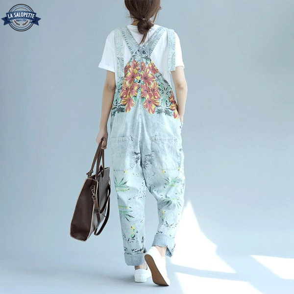 デニムオーバーオール<br>リリアの花と一緒に