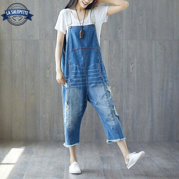 デニムオーバーオール<br>ひめじクロップドパンツ