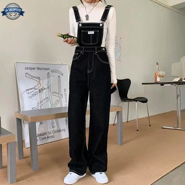 デニムオーバーオール<br>フレアパンツ
