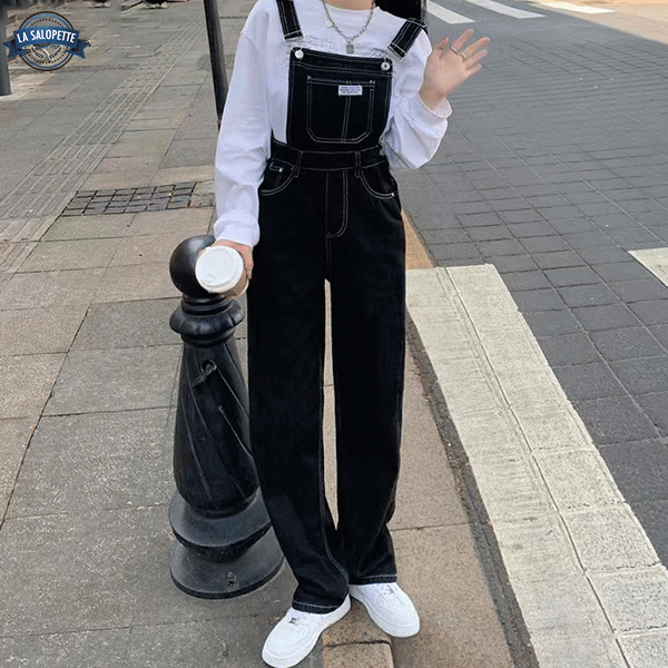 デニムオーバーオール<br>フレアパンツ