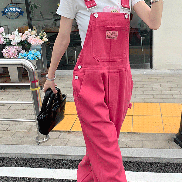 デニムオーバーオール<br>ピンクリナ