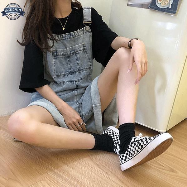 オーバーオール ショートパンツ<br>クラシックなレディースジーンズ