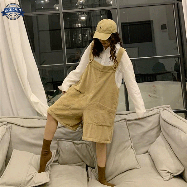 オーバーオール ショートパンツ<br>ベルベットウーマントークン