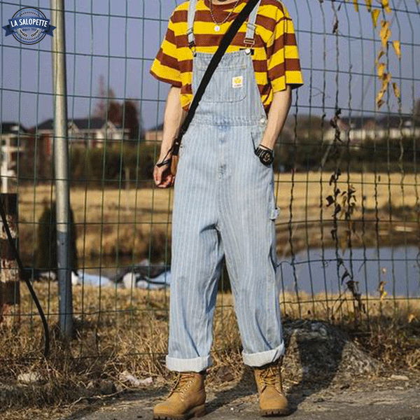 Salopette Vintage à Rayures Homme